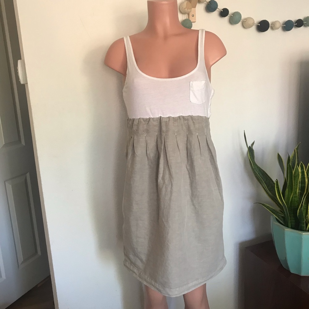 James Perse knit tank empire waist linen sundress